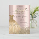 Invitation Robe or Diamonds Rose Fête des mariées or (Debout devant)