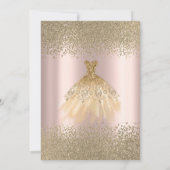Invitation Robe or Diamonds Rose Fête des mariées or (Dos)