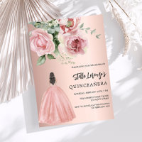 Robe or rose gold fleurs roses luxe Quinceanera