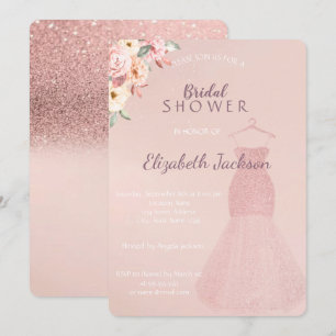 Invitation Robe pailletée à bokeh élégant, douche de mariée o