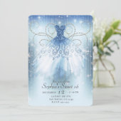 Invitation Robe pailletée argentée Blue Silver Princess pour  (Debout devant)