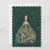 Invitation Robe Pailletée Or Chic Vert Shower de Mariage (Dos)