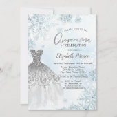 Invitation Robe Paillettes Argent Flocons de Neige (Devant)