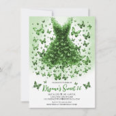 Invitation Robe Papillon Cristal Émeraude Pierre de Naissance (Devant)