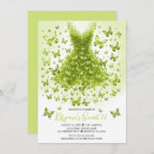 Invitation Robe papillon en cristal Peridot Août Pierre d'nai (Devant / Derrière)