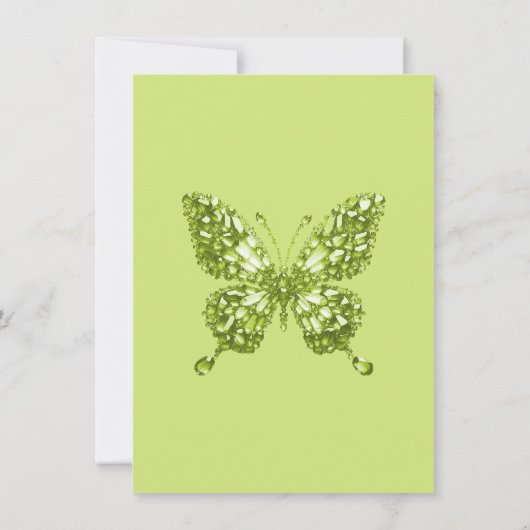 Invitation Robe papillon en cristal Peridot Août Pierre d'nai (Dos)