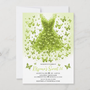 Invitation Robe papillon en cristal Peridot Août Pierre d'nai