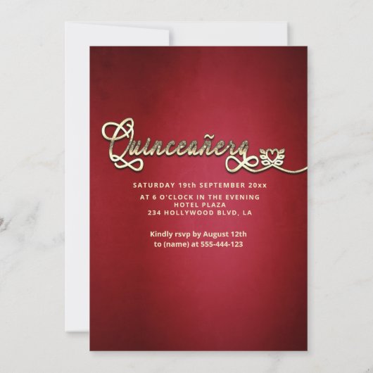 Invitation Robe papillon rouge cool moderne Quince (Dos)