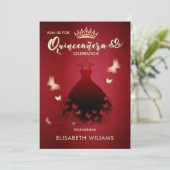 Invitation Robe papillon rouge cool moderne Quince (Debout devant)