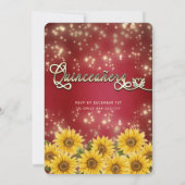 Invitation Robe papillon rouge Tournesol String lumières coin (Dos)