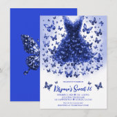 Invitation Robe Papillon Saphir Pierre de Naissance de Septem (Devant / Derrière)