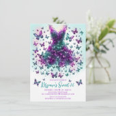 Invitation Robe Papillon Teal Alexandrite Pierre de Naissance (Debout devant)