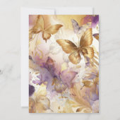 Invitation Robe papillon violet et or Fantasy Quinceañera (Dos)