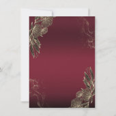 Invitation Robe, papillons dorés fleurs Red Quinceañera (Dos)