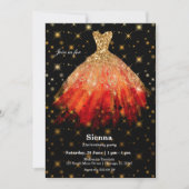Invitation Robe parties scintillant aquarelle (Devant)
