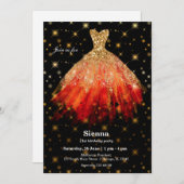 Invitation Robe parties scintillant aquarelle (Devant / Derrière)