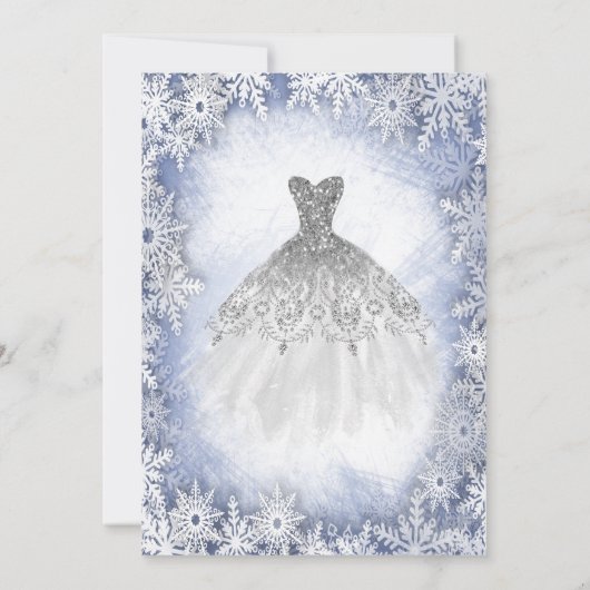 Invitation Robe Parties scintillant argent Blue Snowflakes Sw (Dos)
