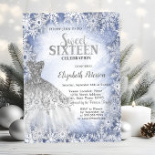 Invitation Robe Parties scintillant argent Blue Snowflakes Sw