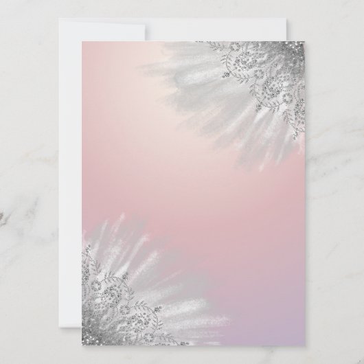 Invitation Robe Parties scintillant argent élégant, Fête des  (Dos)