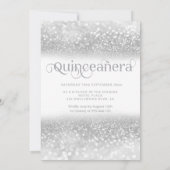 Invitation Robe parties scintillant argent ombre tiara Quince (Dos)