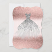 Invitation Robe Parties scintillant argent Rose Fête des mari (Dos)