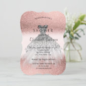 Invitation Robe Parties scintillant argent Rose Fête des mari (Debout devant)