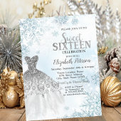 Invitation Robe Parties scintillant argent Snowflakes Sweet 1