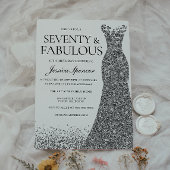 Invitation Robe Parties scintillant argent Soixante-dix et fa