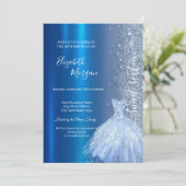 Invitation Robe Parties scintillant bleue Métallic Bleu Douce (Debout devant)