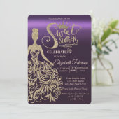 Invitation Robe Parties scintillant d'or, Tiara, Diamants pou (Debout devant)