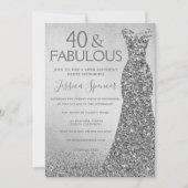 Invitation Robe Parties scintillant en argent 40 & fabuleux 4 (Devant)