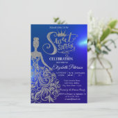 Invitation Robe Parties scintillant en argent, Diamants Bleu  (Debout devant)