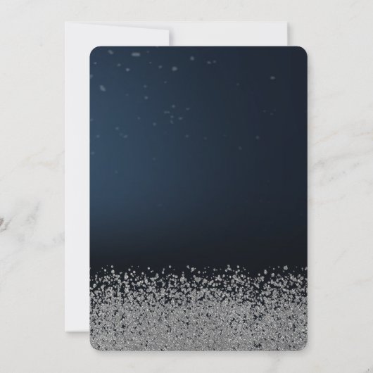 Invitation Robe Parties scintillant en argent, Diamants Bleu  (Dos)