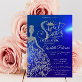 Invitation Robe Parties scintillant en argent, Tiare, Diamant