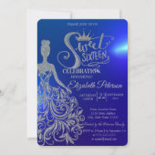 Invitation Robe Parties scintillant en argent, Tiare, Diamant (Devant)