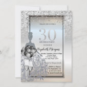 Invitation Robe Parties scintillant en argent, Verre, Ballons (Devant)