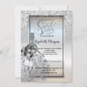 Invitation Robe Parties scintillant en argent, Verre, Ballons (Devant)