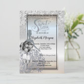 Invitation Robe Parties scintillant en argent, Verre, Ballons (Debout devant)