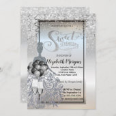 Invitation Robe Parties scintillant en argent, Verre, Ballons (Devant / Derrière)
