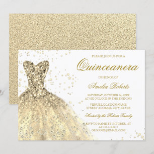 Invitation Robe Parties scintillant Golden Sparkle Quinceaner