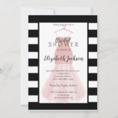 Invitation Robe parties scintillant noir blanc rayures Fête d (Devant)