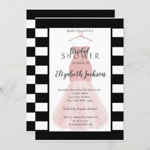 Invitation Robe parties scintillant noir blanc rayures Fête d