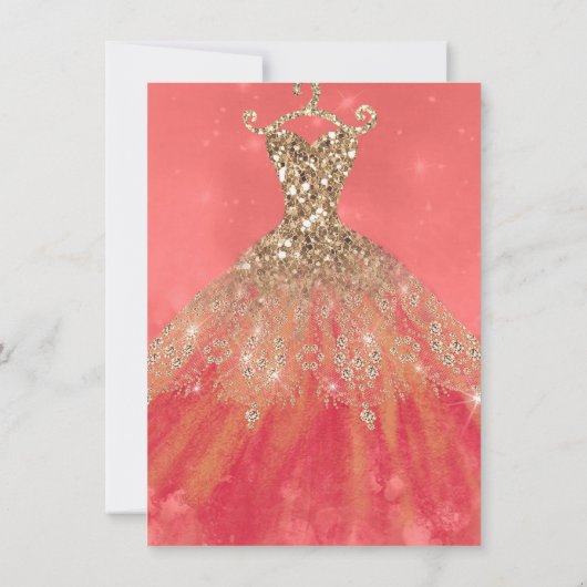 Invitation Robe Parties scintillant nuptiale 16e aquarelle Co (Dos)