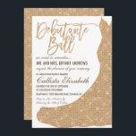 Invitation Robe Parties scintillant or blanc éclatant Dance d<br><div class="desc">Cette invitation de luxe, pétillante et glamour Debutante Ball est le design parfait pour la jeune femme élégante et chic. Son design présente une parties scintillant en or imitation robe de princesse de sirène sur un arrière - plan blanc simple avec typographie dorée personnalisée. Sur le dos est girly et...</div>
