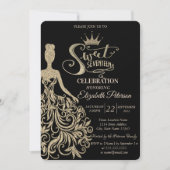 Invitation Robe Parties scintillant or chic, Tiara Black Quin (Devant)