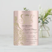 Invitation Robe Parties scintillant or de luxe Rose Gold Swee (Debout devant)