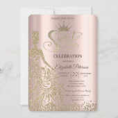 Invitation Robe Parties scintillant or, Diamants Rose Gold Sw (Devant)