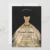 Invitation Robe Parties scintillant or élégant, Fête des mari (Devant)