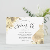 Invitation Robe Parties scintillant or étincelante Floral Swe (Debout devant)