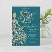 Invitation Robe Parties scintillant or fille Tiara, Diamonds (Debout devant)